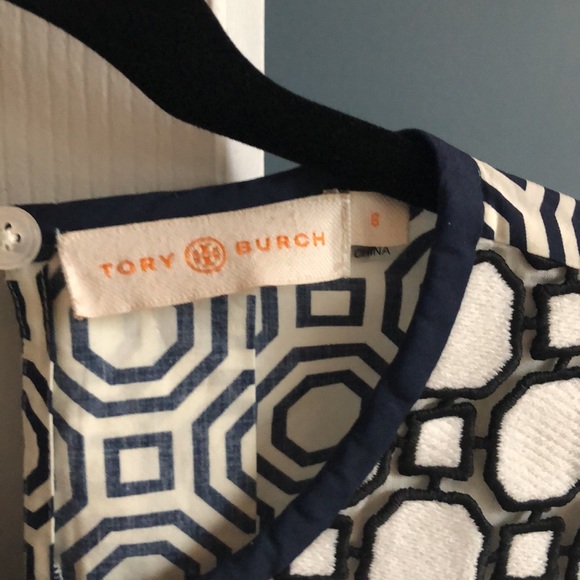 Tory Burch Navy & White Top - Picture 2 of 6